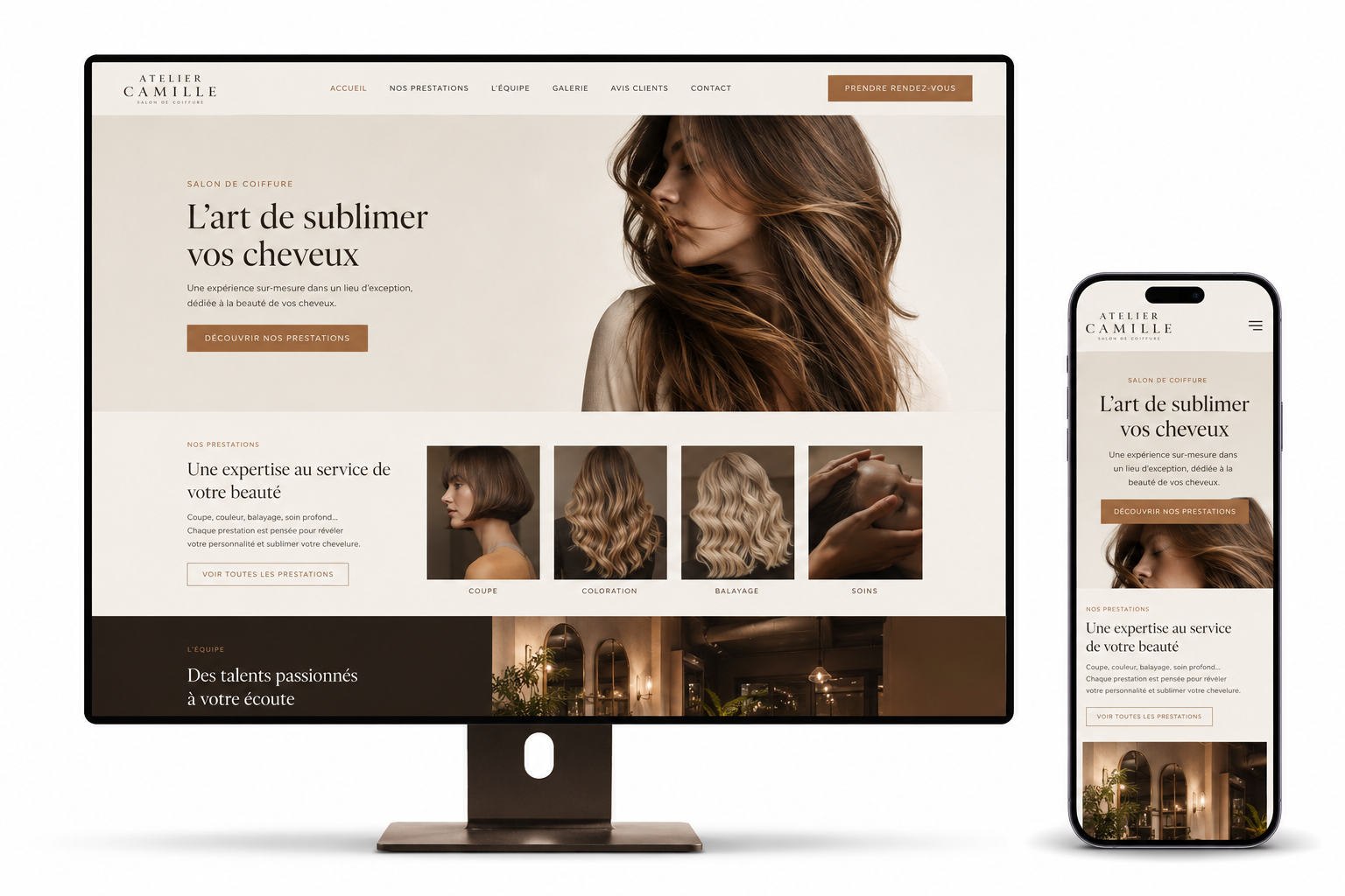 Mockup du concept Salon de coiffure