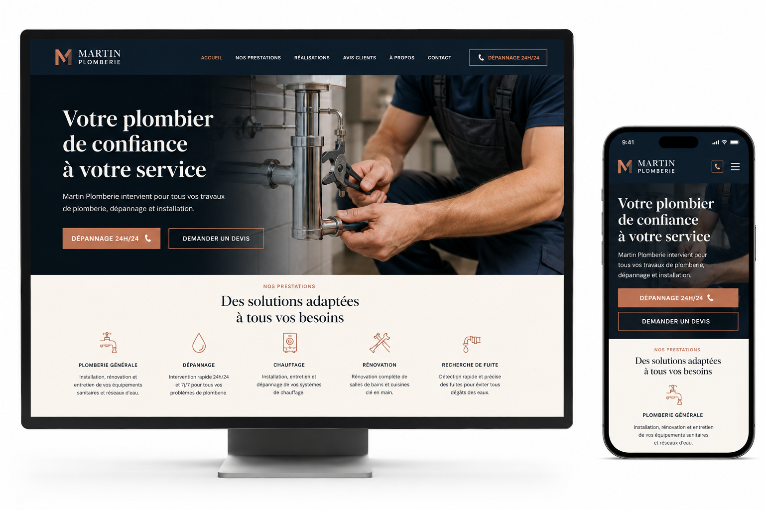 Mockup du concept Entreprise de plomberie