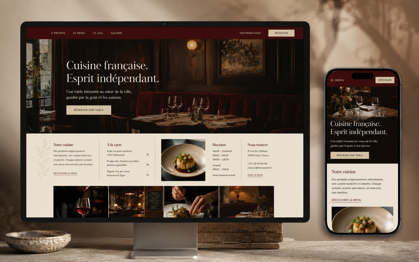 Mockup du concept Restaurant indépendant