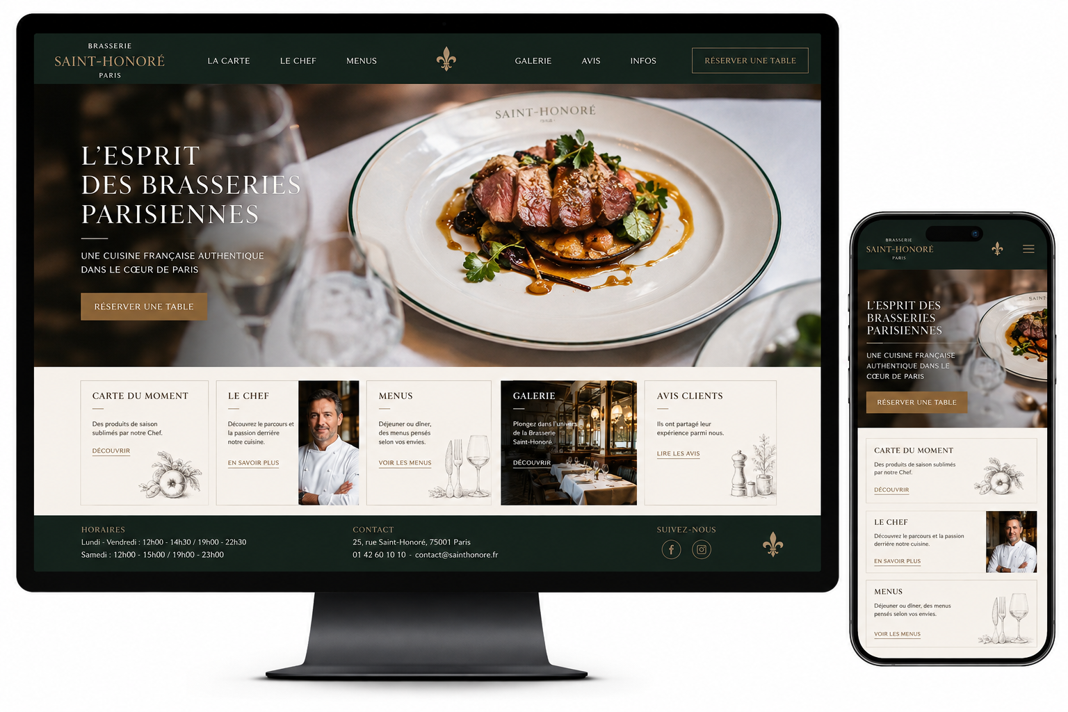Mockup du concept Brasserie parisienne