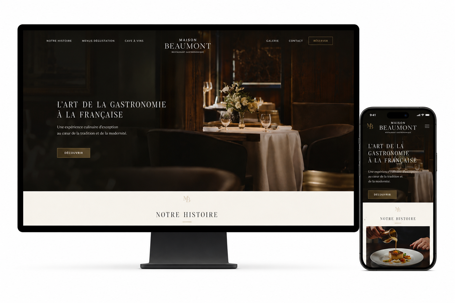 Mockup du concept Restaurant gastronomique