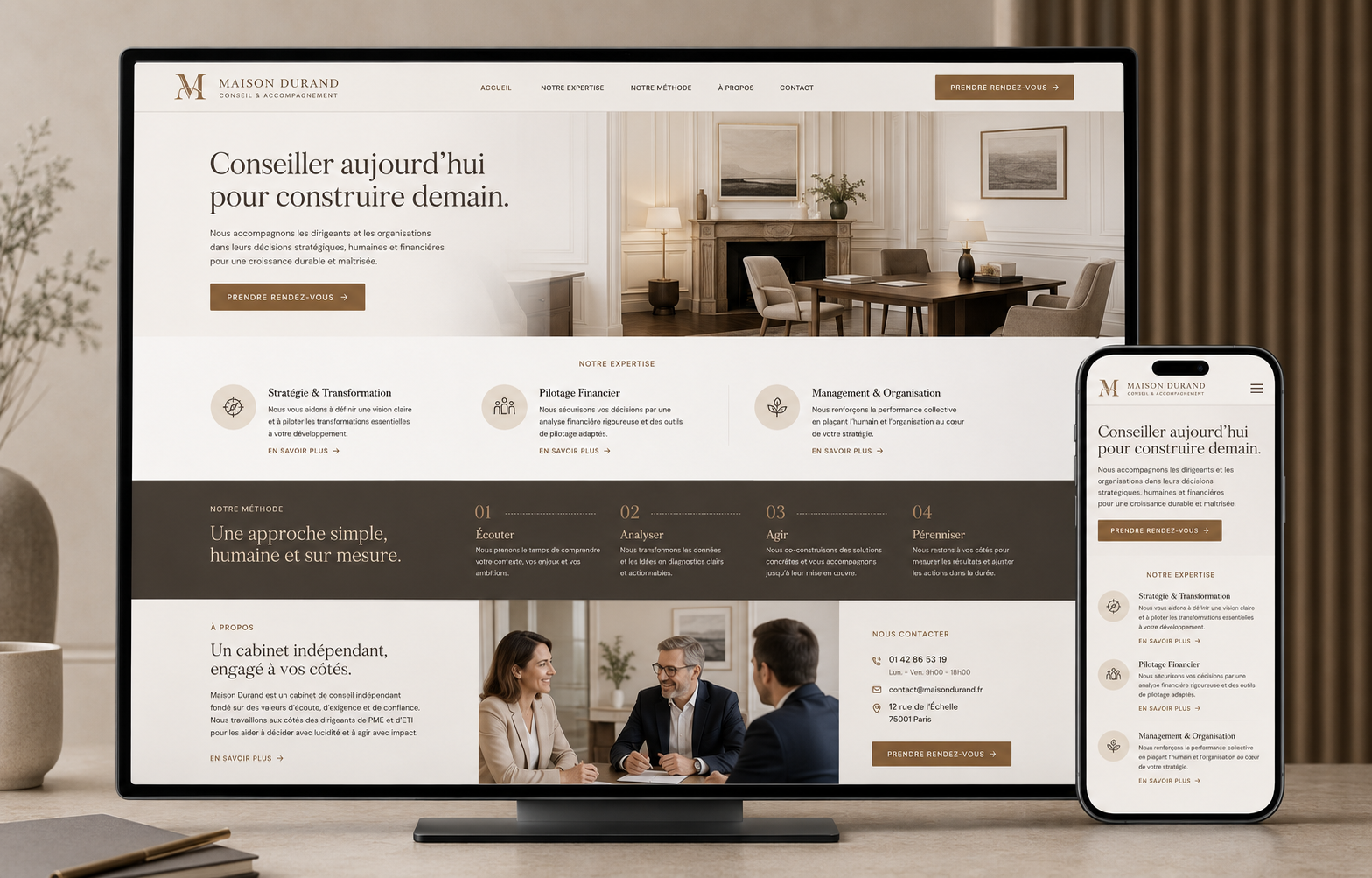 Mockup du concept Entreprise de services
